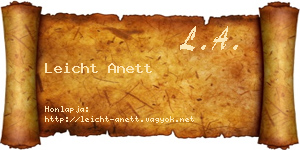 Leicht Anett névjegykártya