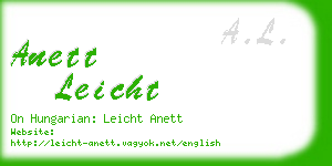 anett leicht business card